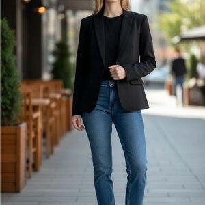 Calvin Klein Women's Black Two-Button Blazer